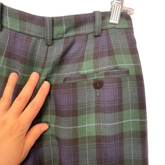 100% Wool high waist  Liz claiborne Plaid lined Academia trousers size 4 - Picture 9 of 16